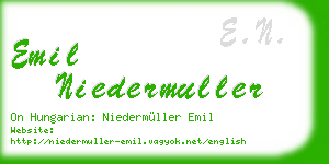 emil niedermuller business card
